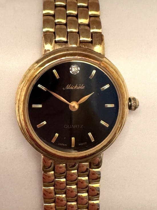 MICHELE Woman\'s Vintage 1970\'s Gold Tone Stainless Bracelet Watch Japan Movement main image 11